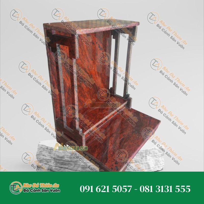 Bàn Thờ Ông Địa Làm Bằng Đá Hoa Cương Đỏ Hồng Đào Cao 75cm