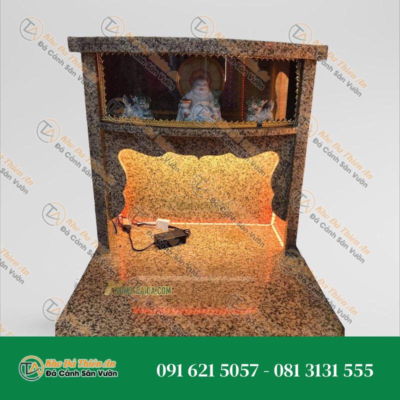 Bàn Thờ Ông Địa Làm Bằng Đá Hoa Cương Trắng Muối Tiêu Cao 68cm