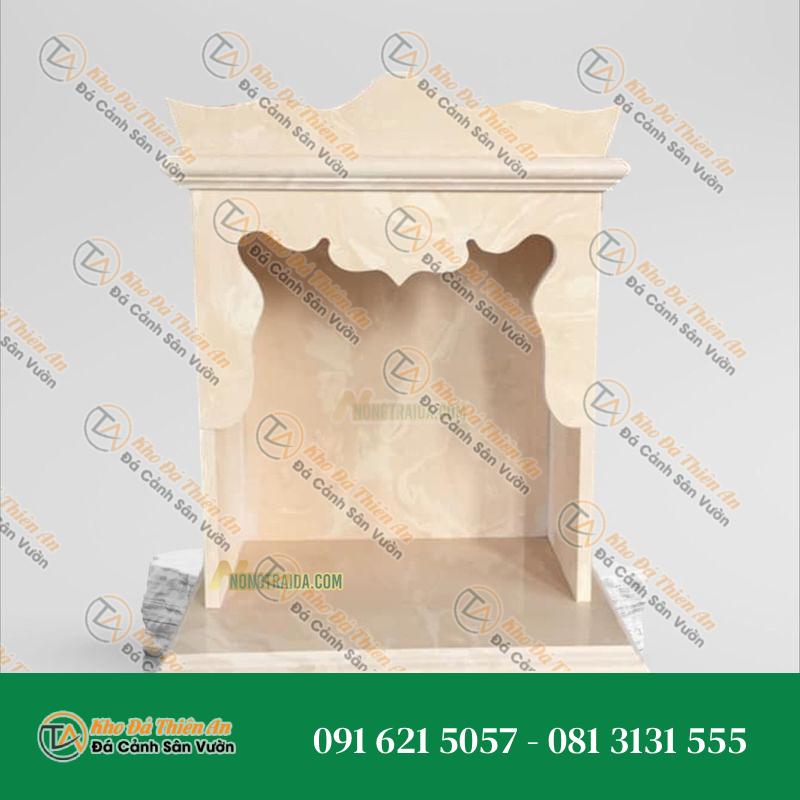 Bàn Thờ Ông Địa Thần Tài Bằng Đá Hoa Cương Cam Nhạt Vân Loang Cao 78cm
