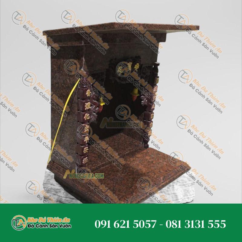 Bàn Thờ Ông Địa Thần Tài Bằng Đá Hoa Cương Đỏ Ruby Cao 78cm