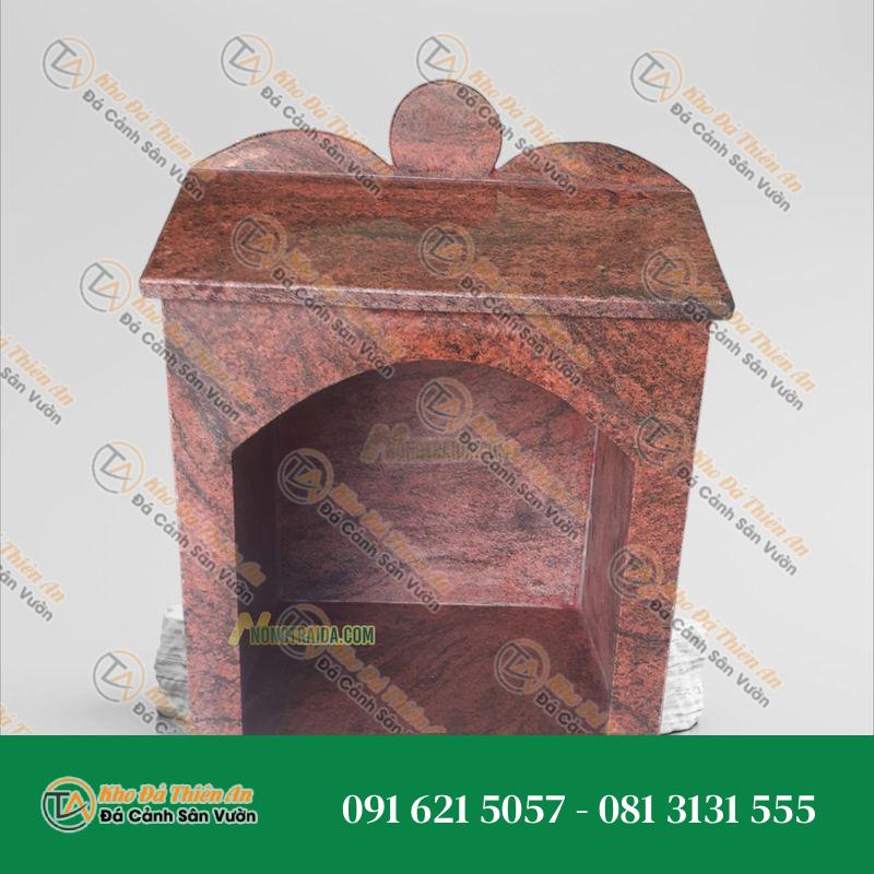 Bàn Thờ Ông Địa Thần Tài Bằng Đá Hoa Cương Tím Hoa Cà Cao 75cm