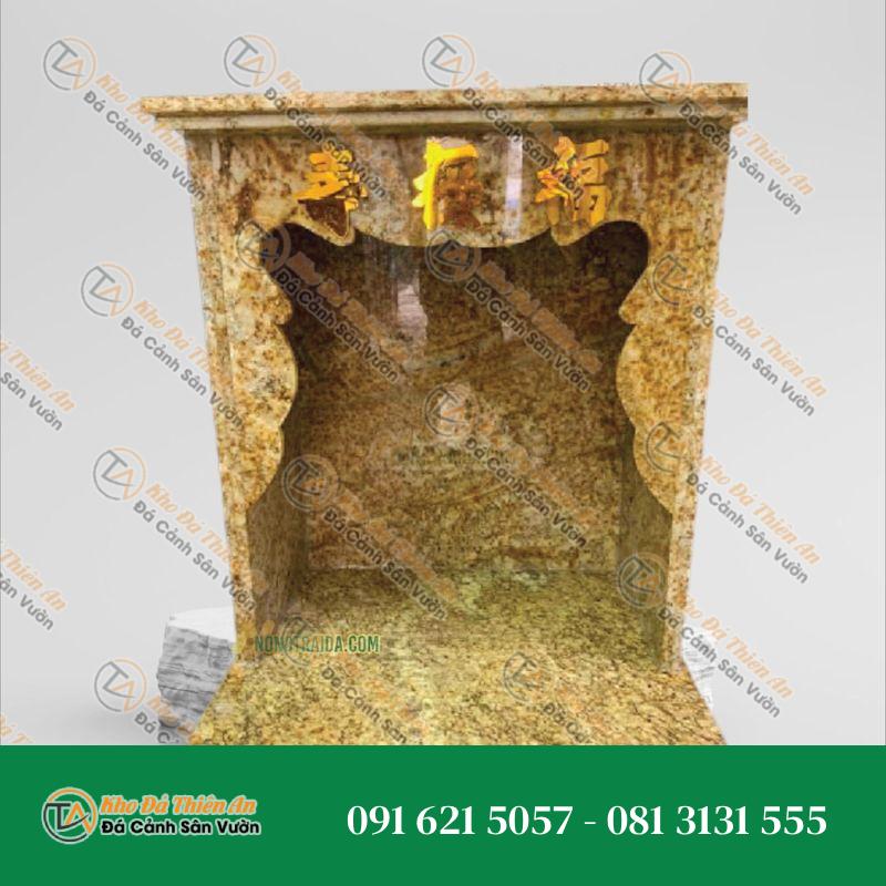 Bàn Thờ Ông Địa Thần Tài Bằng Đá Hoa Cương Vàng Bình Định Cao 74cm