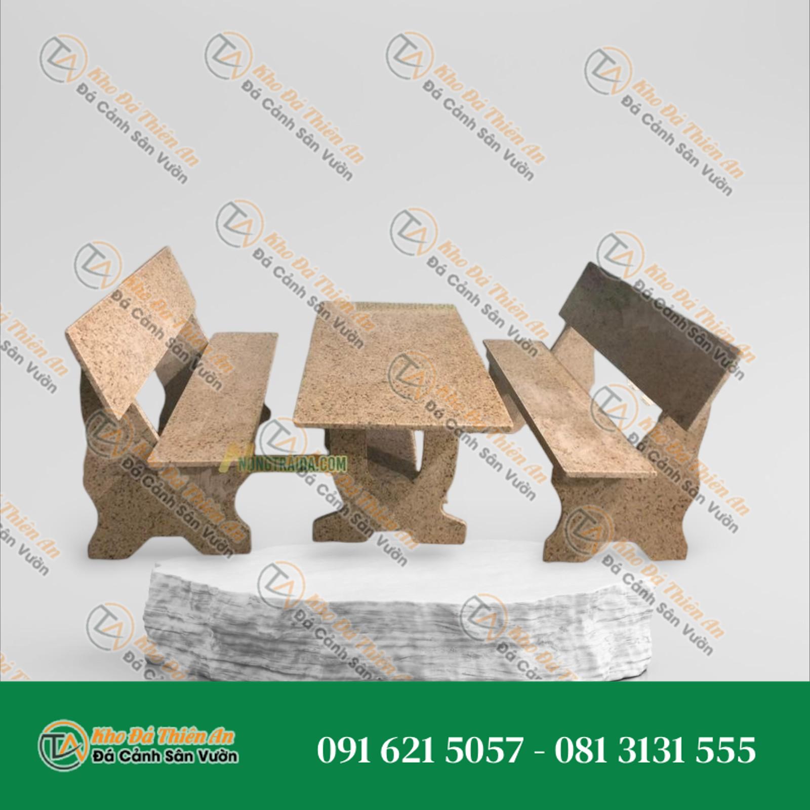 Bàn ghế đá granite vàng Bình Định
