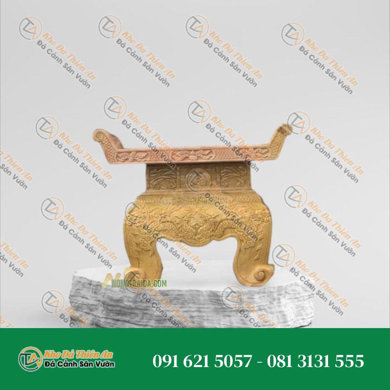 Bàn lễ bằng đá vàng cà rốt Nghệ An cao cấp 90cm