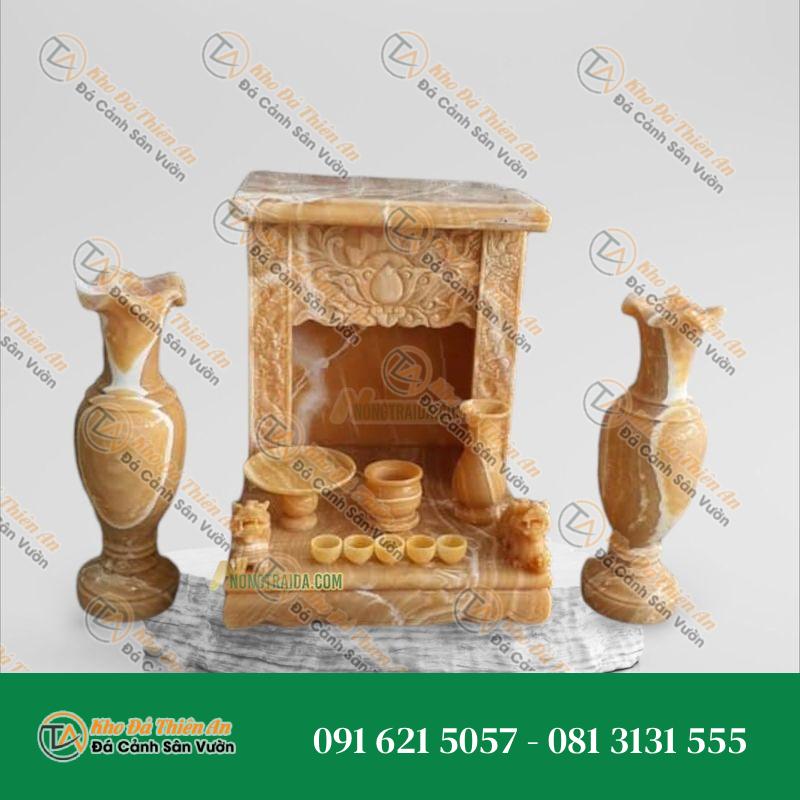 Bàn thờ ông địa thần tài đá ngọc hoàng long 79cm
