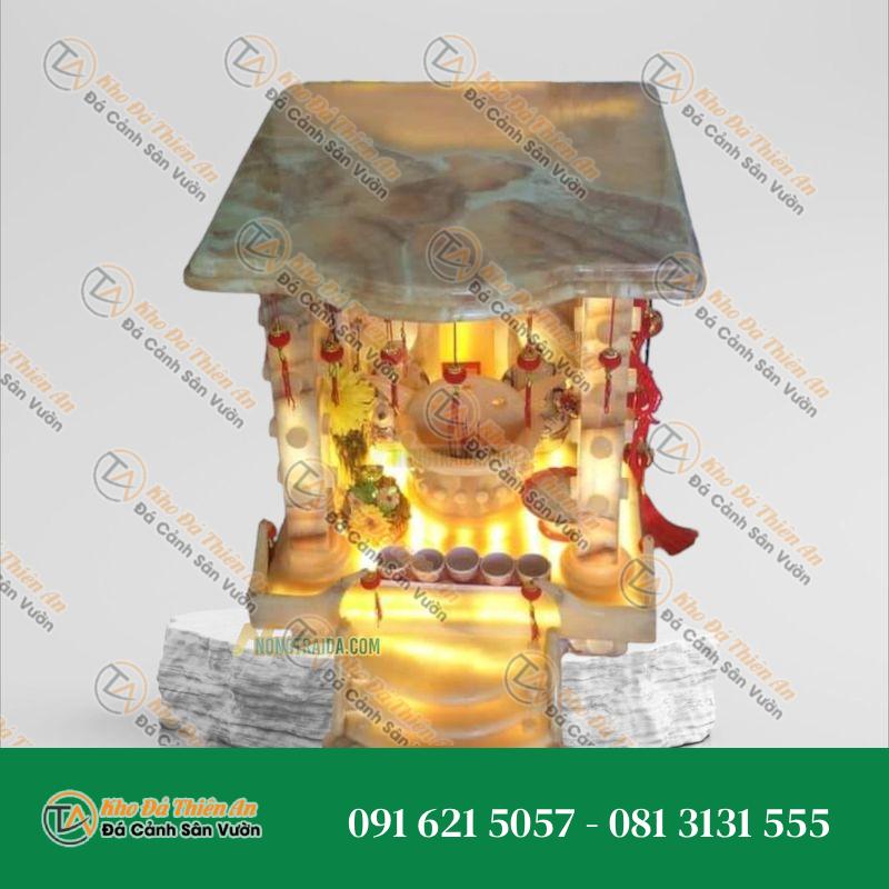 Bàn thờ đá thổ địa thần tài đá Onyx 68cm