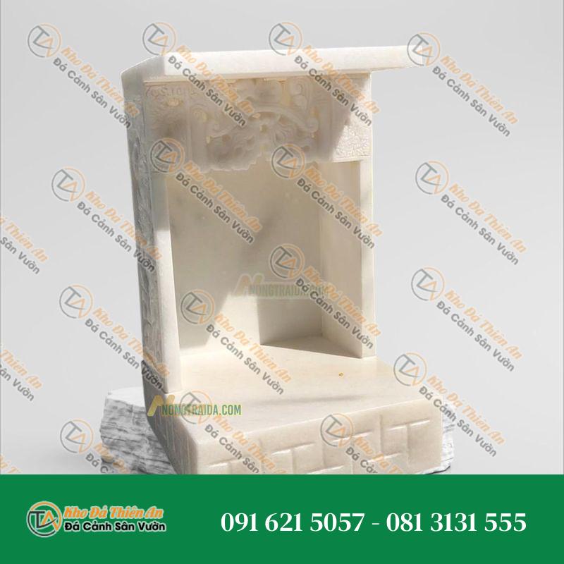 Bàn thờ thờ đá cẩm thạch trắng vân cao 63cm hiện đại