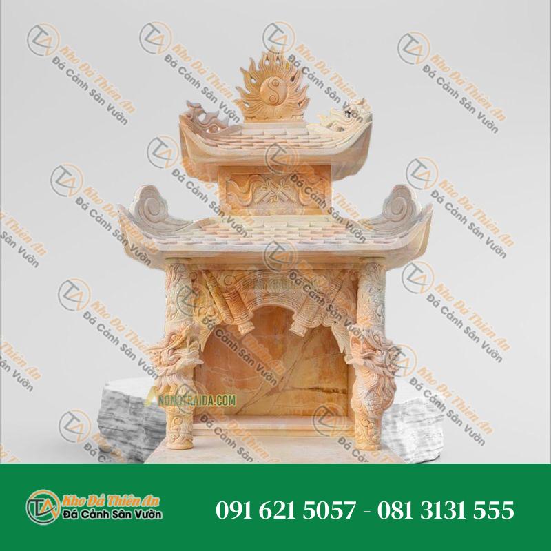 Bàn thờ ông địa – thần tài đá cẩm thạch kích thước cao 80cm
