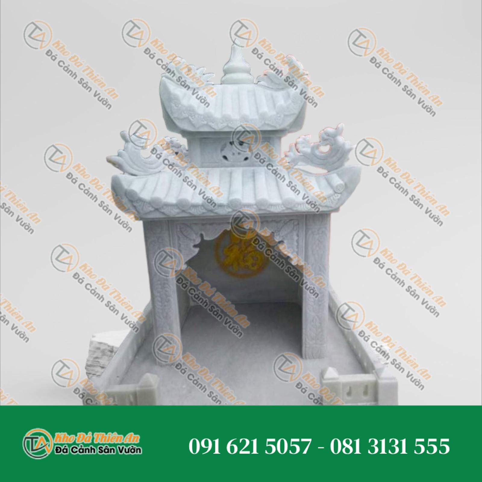 Bàn thờ ông địa, thần tài đá cẩm thạch trắng cao 78cm