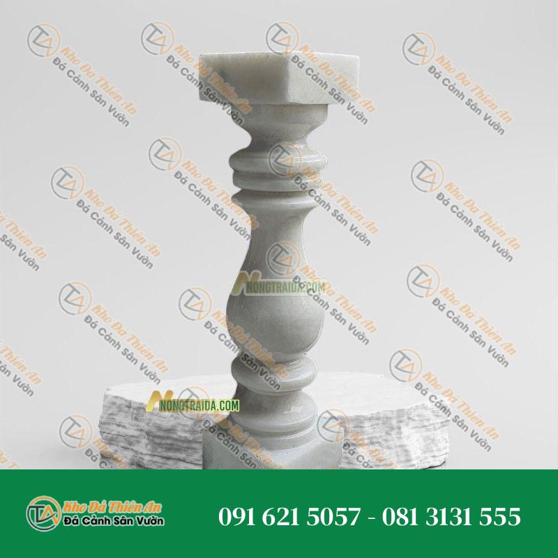 Con tiện đá cẩm thạch trắng trơn 35cm