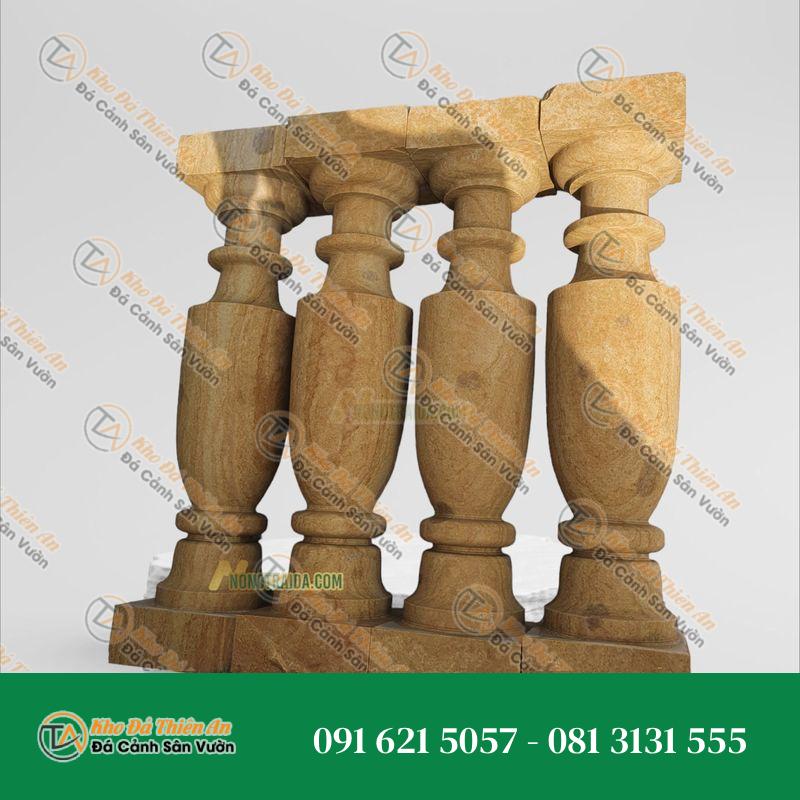 Con tiện đá cẩm thạch vân gỗ tự nhiên 28cm