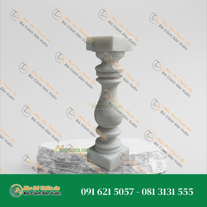 Con tiện đá trắng xanh tự nhiên 26cm