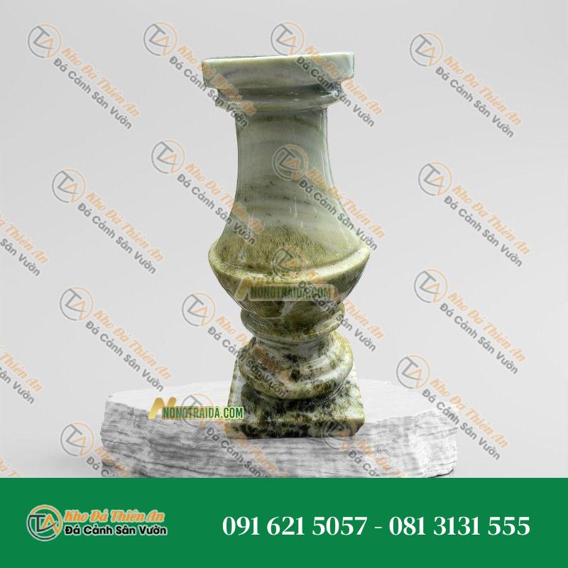 Con tiện đá xanh ngọc Secpentine 12x12x35cm
