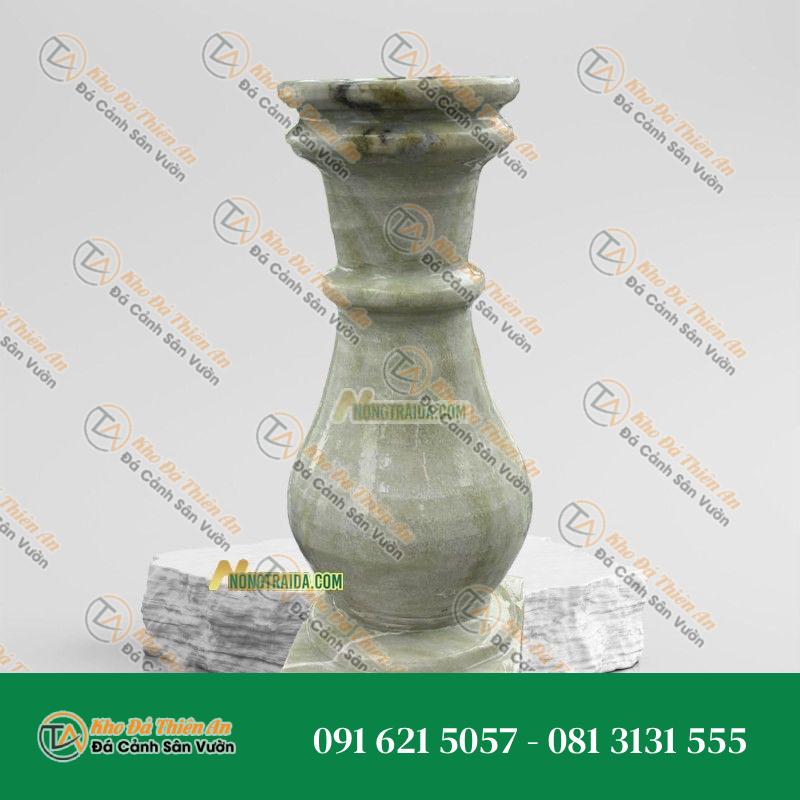 Con tiện đá xanh ngọc Secpentine 12x12x36cm