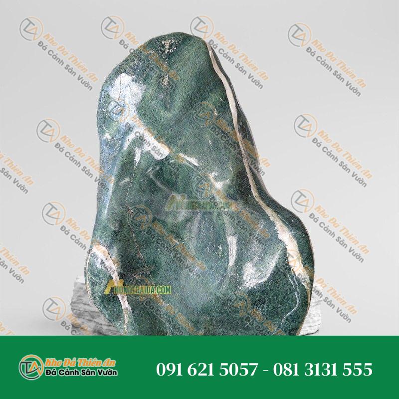 Đá Tảng Xanh Cốm Mài Bóng Phong Thủy Trấn Trạch 2.3m
