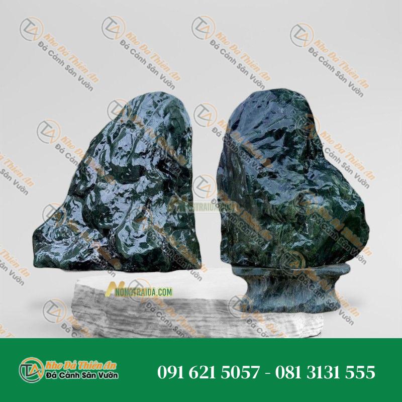 Đá Tảng Xanh Cốm Mài Bóng Phong Thủy Trấn Trạch 3.3m
