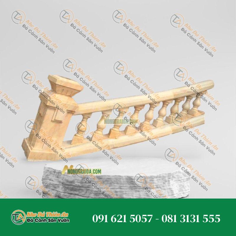 Lan can con tiện đá cầu thang màu vàng