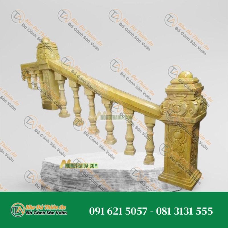 Lan can con tiện đá mỹ nghệ vàng