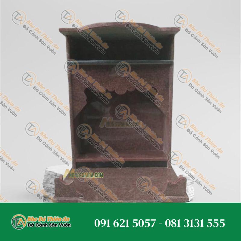 Mẫu Bàn Thờ Ông Địa Bằng Đá Hoa Cương Đỏ Ruby Ấn Độ Cao 71cm
