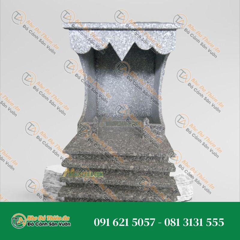 Mẫu Bàn Thờ Ông Địa Bằng Đá Hoa Cương Trắng Muối Tiêu Cao 76cm