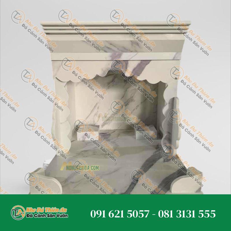 Mẫu Bàn Thờ Ông Địa Bằng Đá Hoa Cương Trắng Vân Xám Cao 78cm