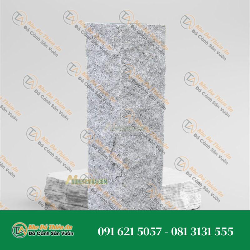 Trụ đá hàng rào đá granite trắng muối tiêu