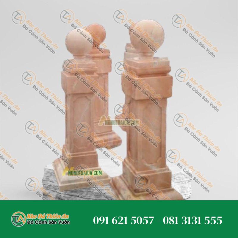 Trụ lan can đá cẩm thạch vàng cà rốt 80cm