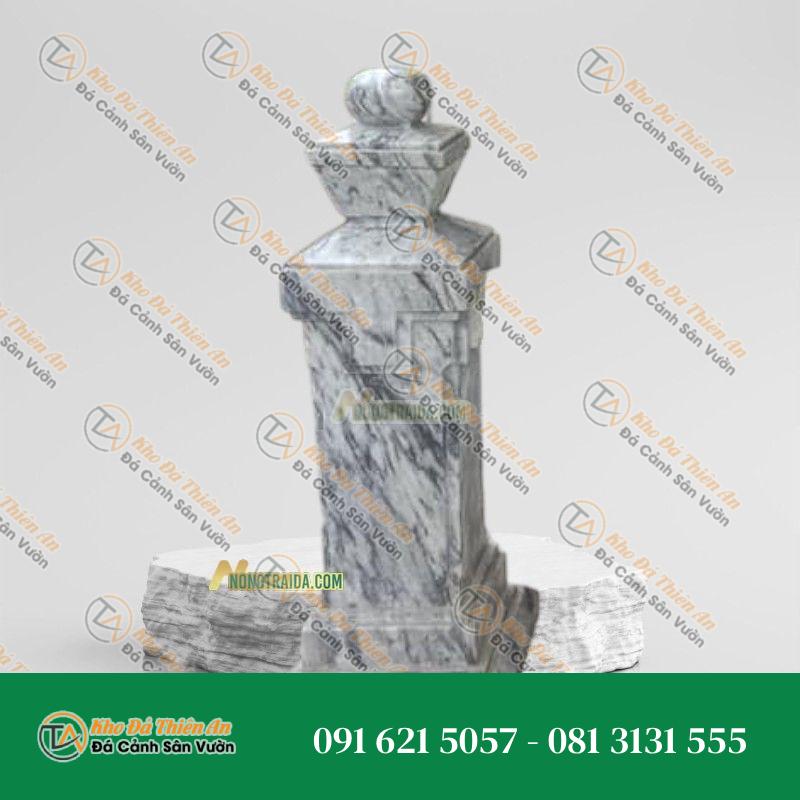 Trụ lan can đá hoa cương trắng tím 90cm