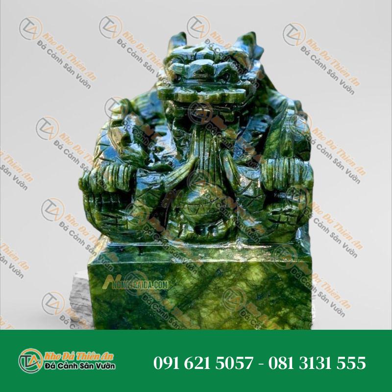 Ấn rồng bằng đá ngọc xanh ngọc lục Secpentine