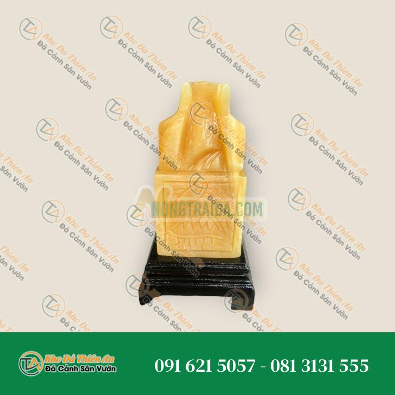 Ấn Rồng phong thủy đá ngọc Hoàng Long – Cao 12cm