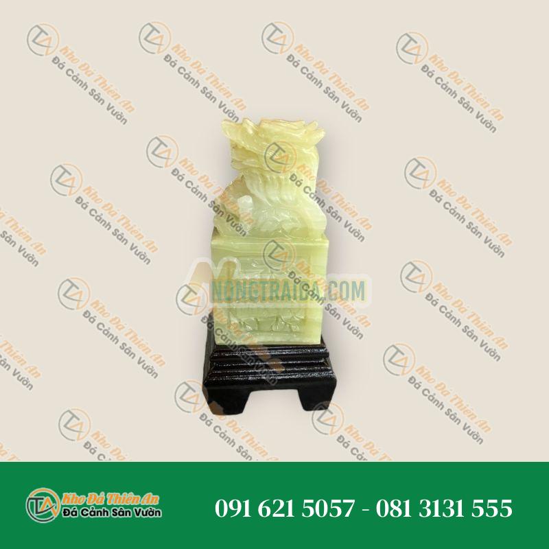 Ấn Rồng phong thủy đá ngọc Onyx – Cao 10cm