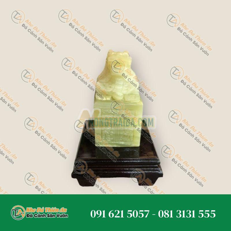 Ấn Rồng phong thủy đá ngọc Onyx – Cao 12cm
