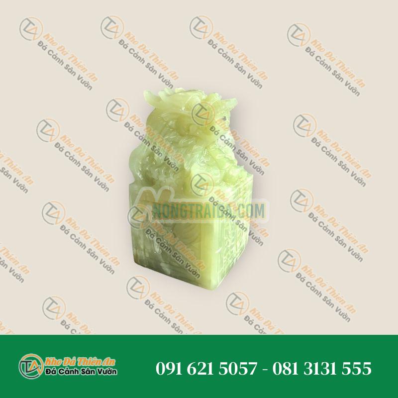 Ấn Rồng phong thủy đá ngọc Onyx – Cao 15cm