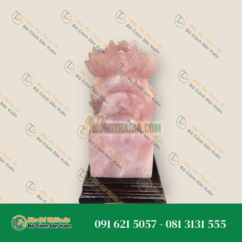 Ấn Rồng phong thủy đá thạch anh hồng