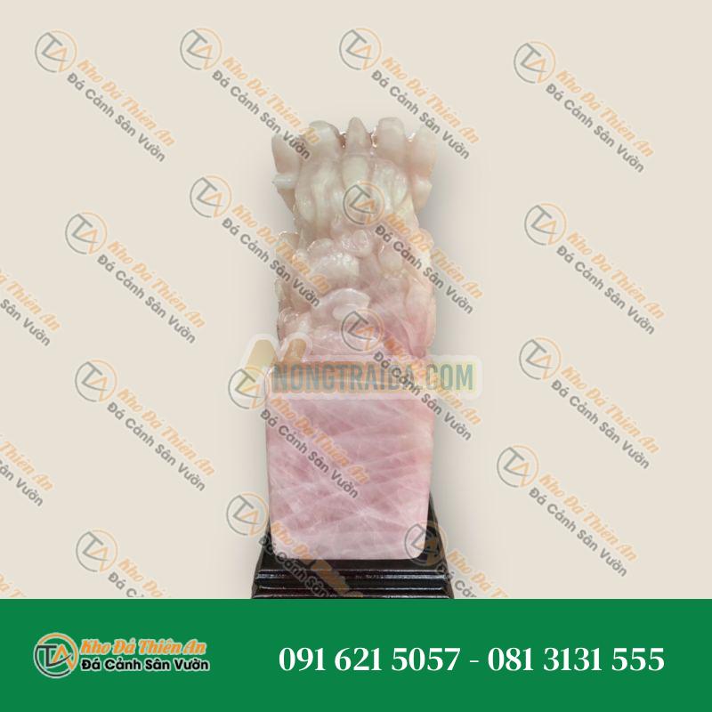 Ấn Rồng phong thủy đá thạch anh hồng