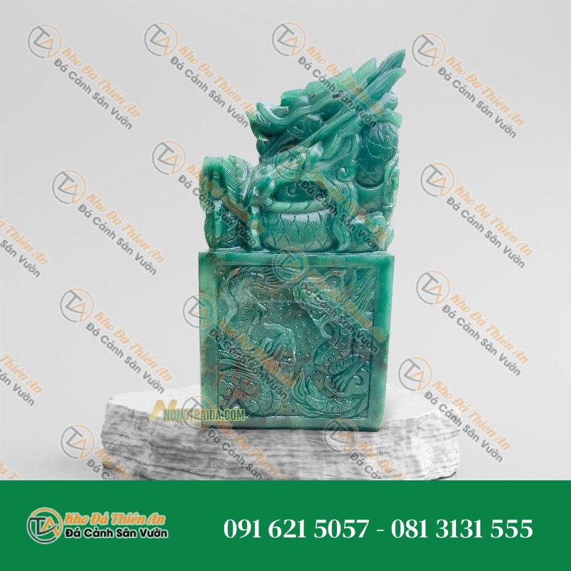 Ấn rồng thạch anh xanh