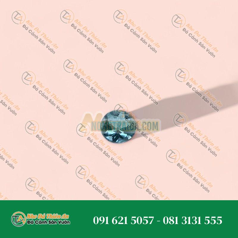 Aquamarine facet (tự nhiên) tròn 7mm 4A
