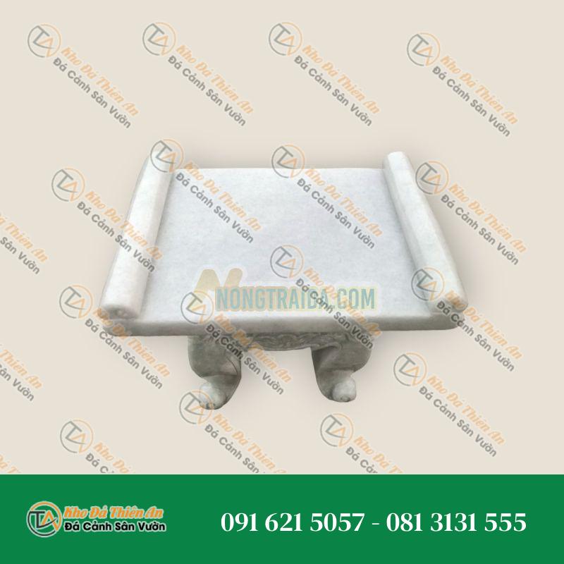 Bàn án thờ cúng đá trắng – Cao 60cm