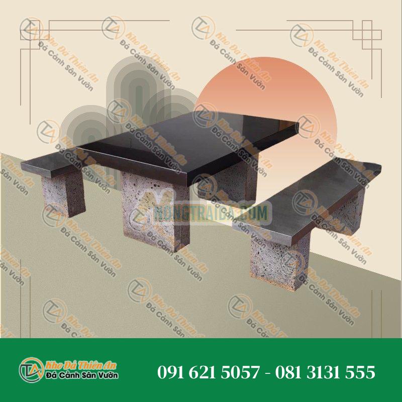 Bàn ghế đá bazan quy cách