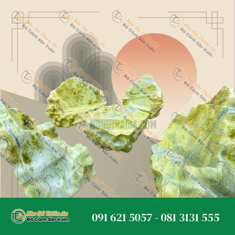 Bàn ghế đá tựa ngọc Secpentine