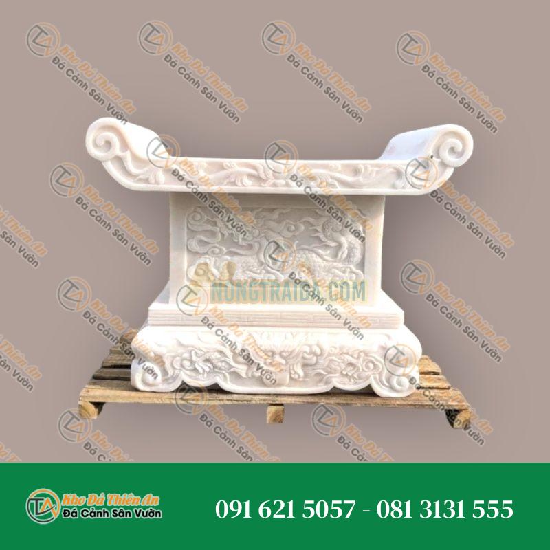 Bàn lễ đá đá cẩm thạch trắng 110x57x80cm