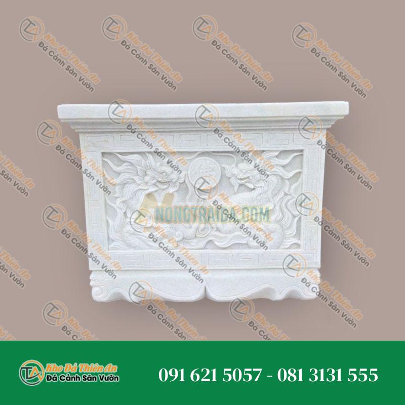 Bàn lễ đá đá cẩm thạch trắng vân mây 110x60x61cm