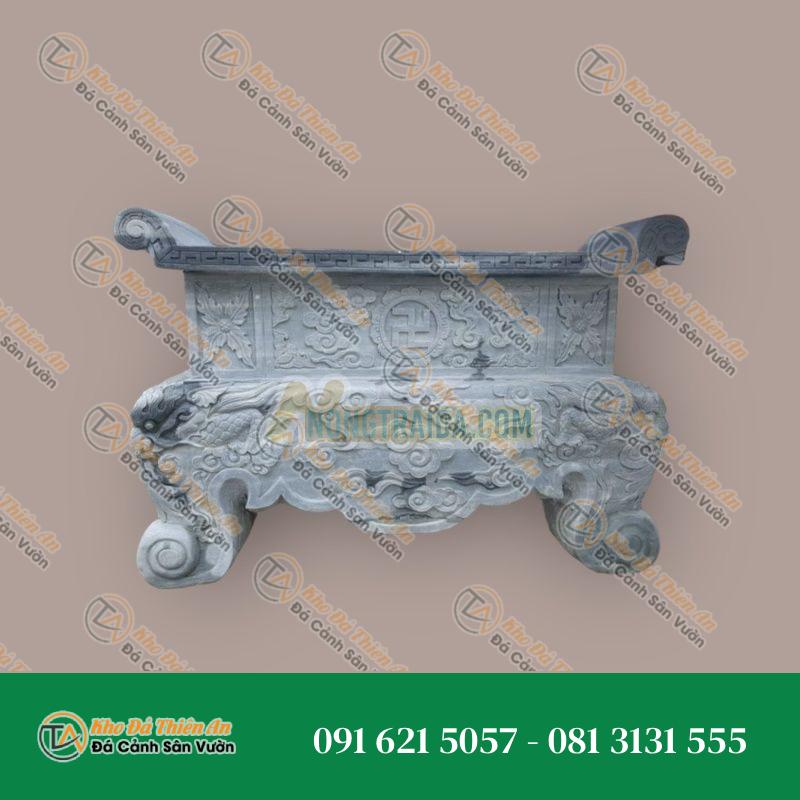 Bàn lễ đá đá cẩm thạch trắng vân mây 121x55x72cm