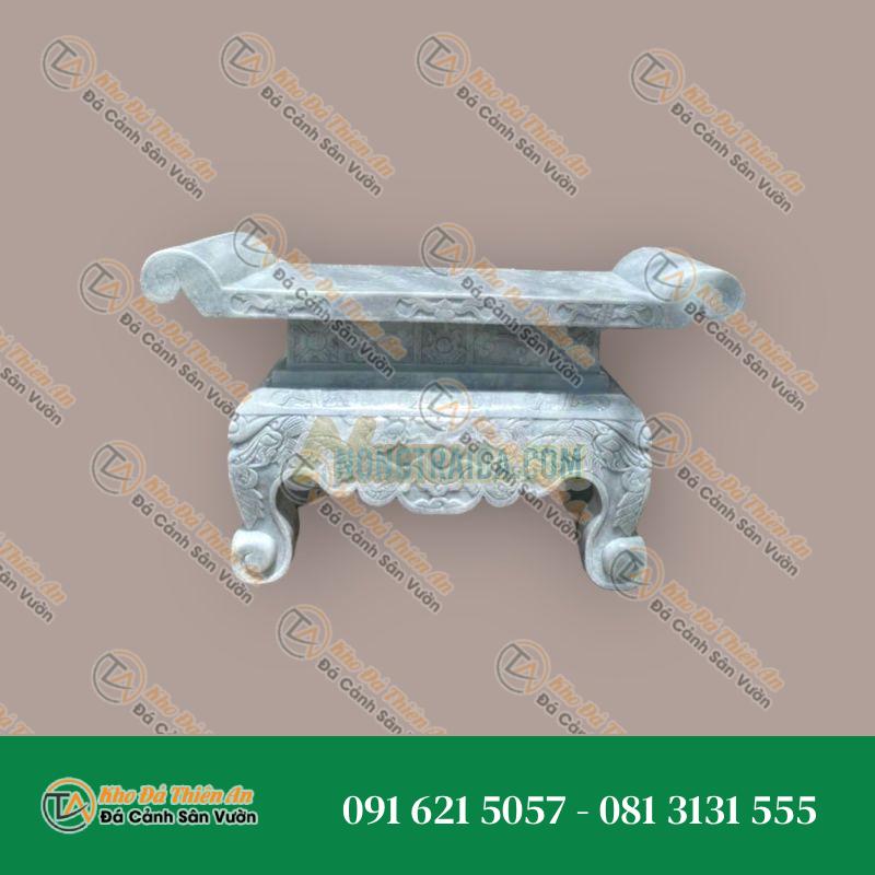Bàn lễ đá đá cẩm thạch trắng vân mây 127x64x68cm
