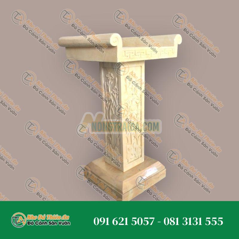 Bàn lễ đá đá cẩm thạch vàng cà rốt 123x55x75cm