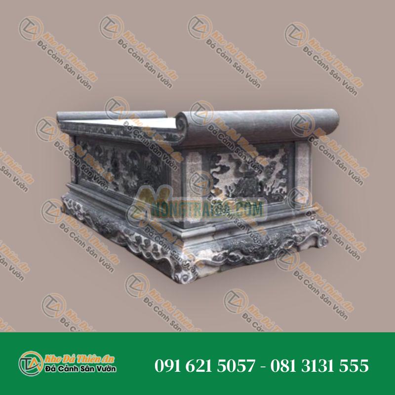 Bàn lễ đá đá đen hoà bình 176x63x72cm