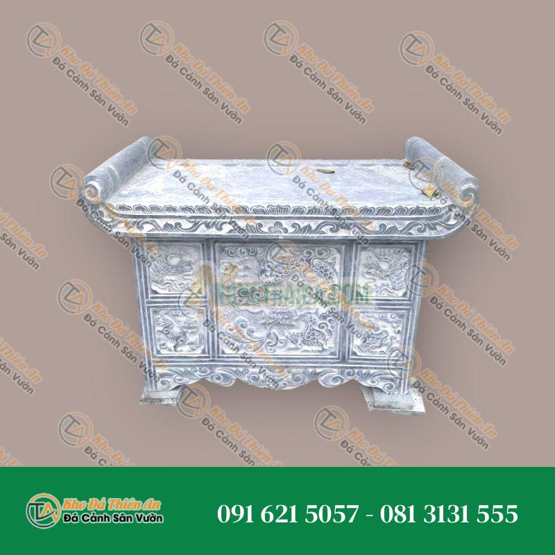 Bàn lễ đá đá xanh đen 128x57x73cm