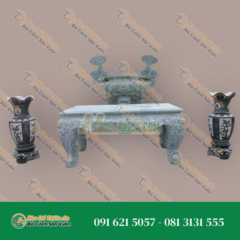 Bàn lễ đá đá xanh đen 141x57x69cm