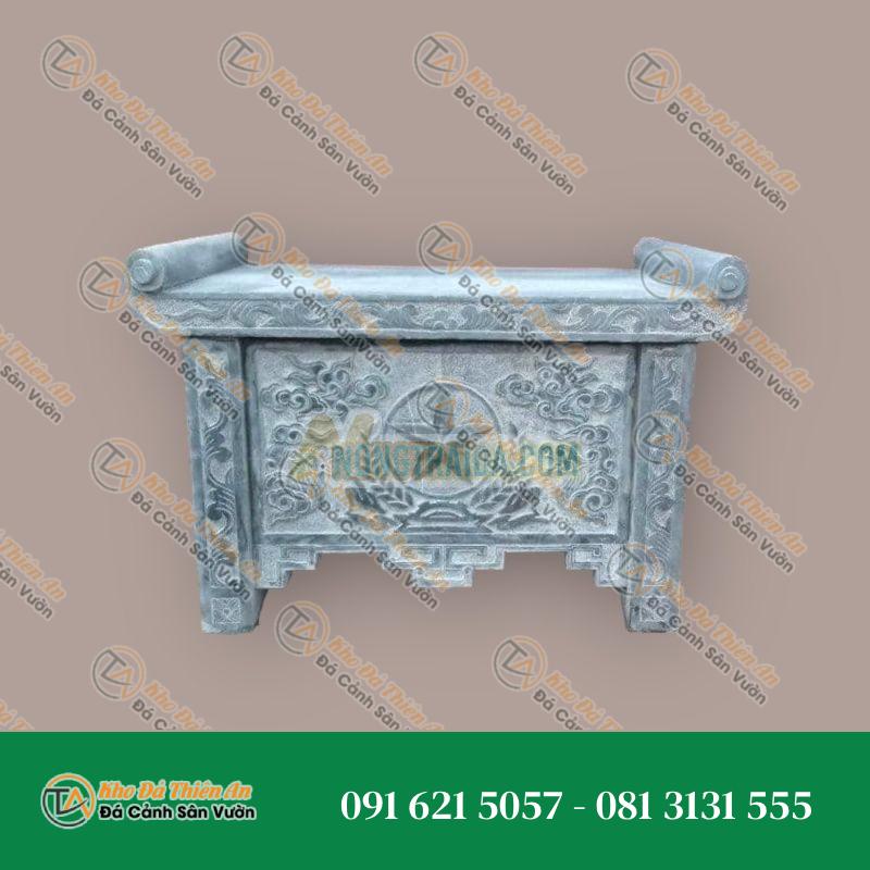 Bàn thờ đá ngoài trời đá xanh đen 129x57x82cm