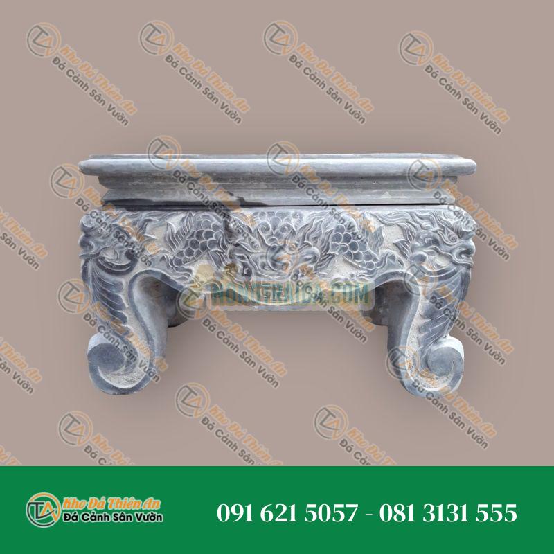 Bàn thờ đá ngoài trời đá xanh đen 169x65x66cm